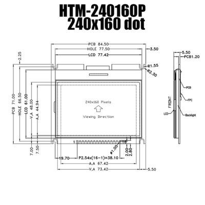 ماژول LCD گرافیکی 240X160 نمایشگر مثبت FSTN با نور پس زمینه سفید ST7529